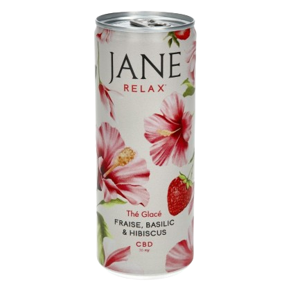 thé glacé hibiscus fraise basilic au cbd