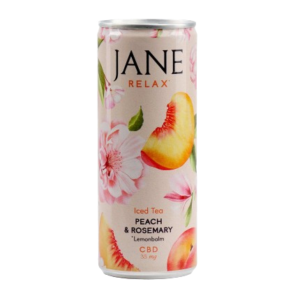 thé glacé pêche romarin au cbd